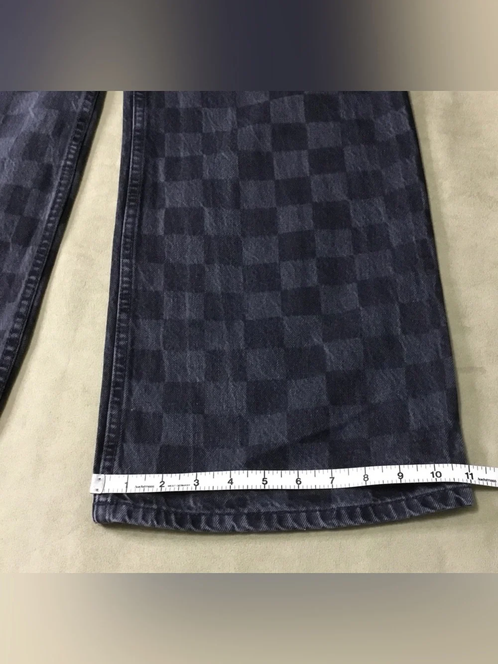 GAP Teen Gray 12 Wide Stride Checkerboard Relaxed Jeans - K802